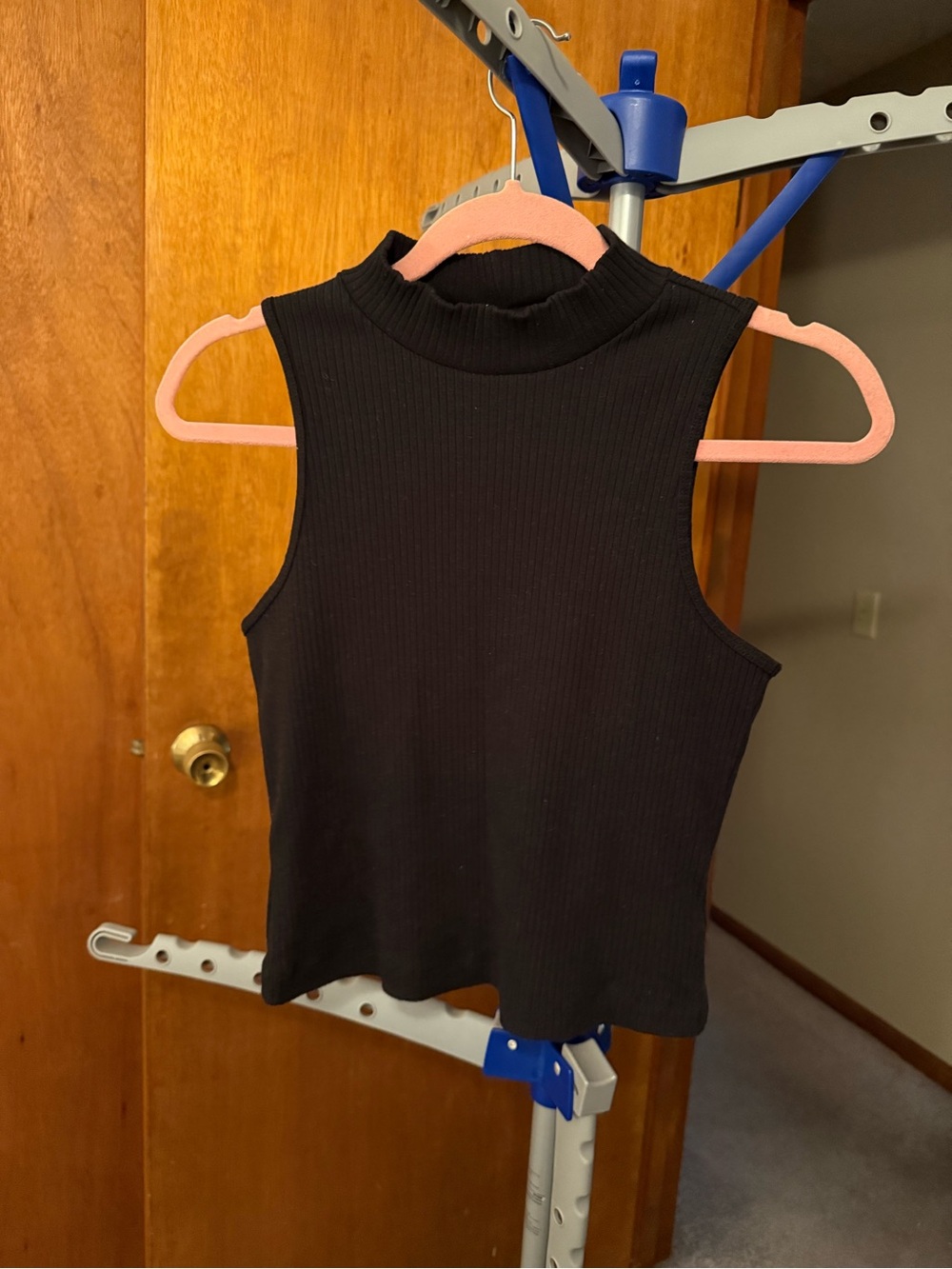 Old Navy Black Ribbed Mock Neck Tank